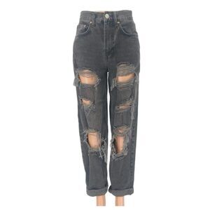 BDG Mom High Rise Distressed Black Jeans